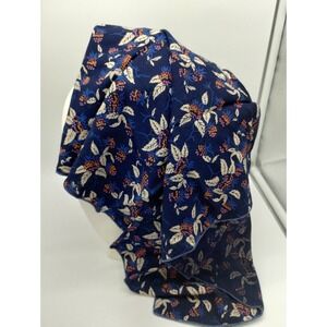 Women's Head Neck Scarf Vintage Rayon Challis Leaves Berries Fall 20" X 20.5"